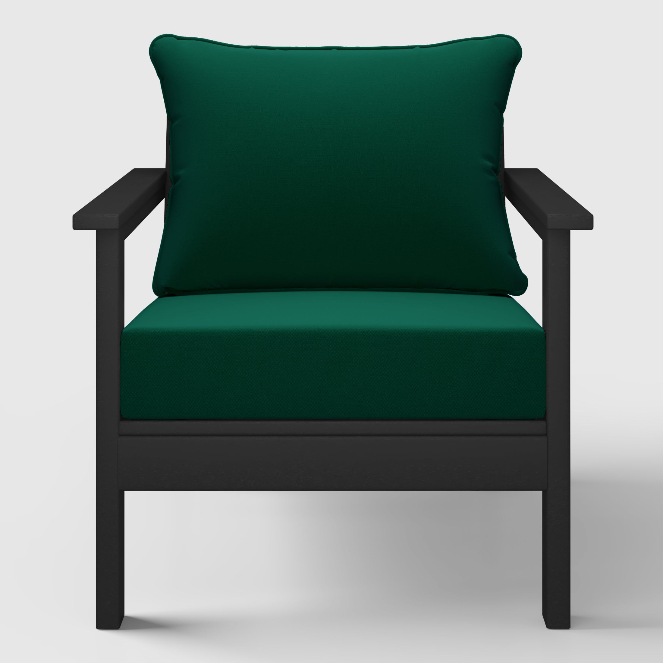 Avalon Outdoor Modern HDPE Patio Club Chairs with Deep Seat Cushions (Set of 2)