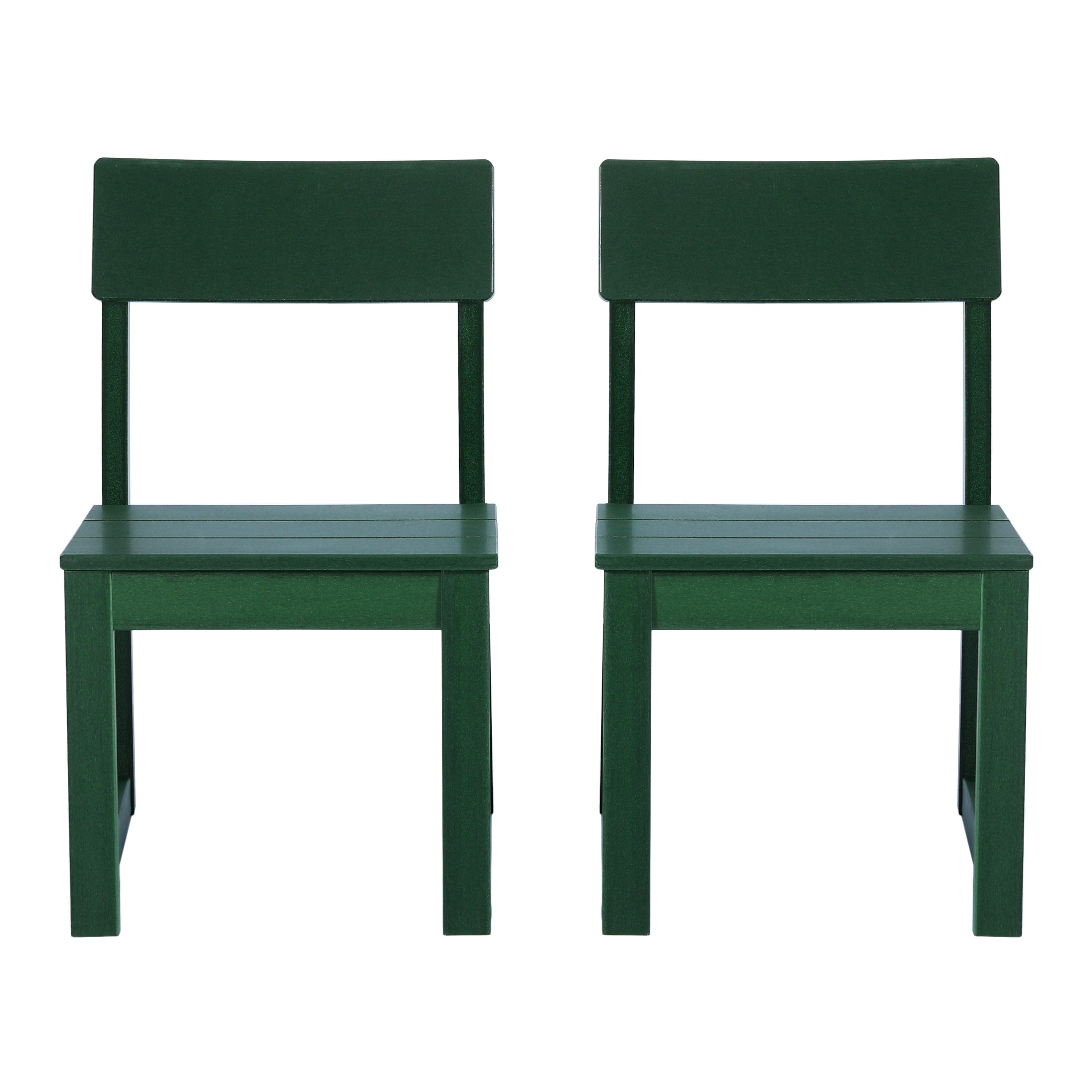 Paloma Modern HDPE Outdoor Armless Patio Dining Chairs (Set of 2)