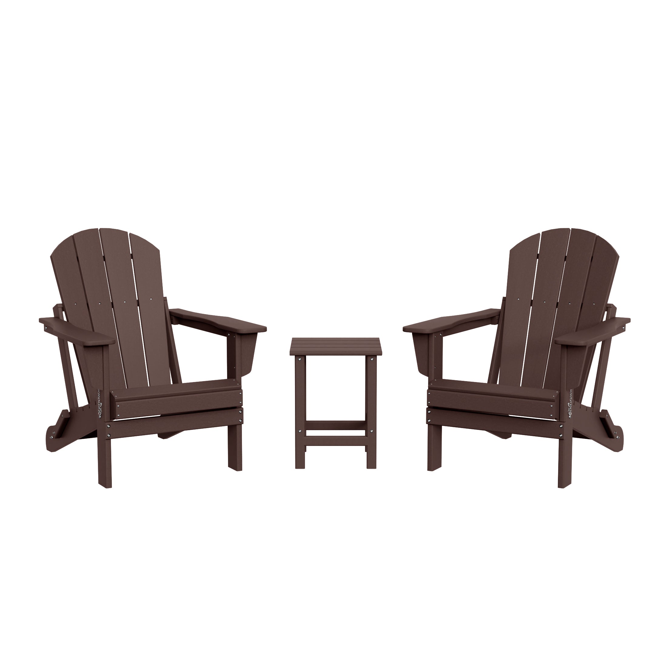 Malibu 3-Piece set Outdoor / Patio Poly Adirondack chair set with a side table ( 2 seater )
