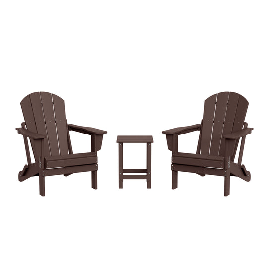 Malibu 3-Piece set Outdoor / Patio Poly Adirondack chair set with a side table ( 2 seater )