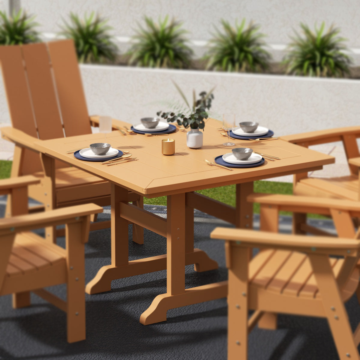 Malibu 43" Outdoor Patio Square Dining Table