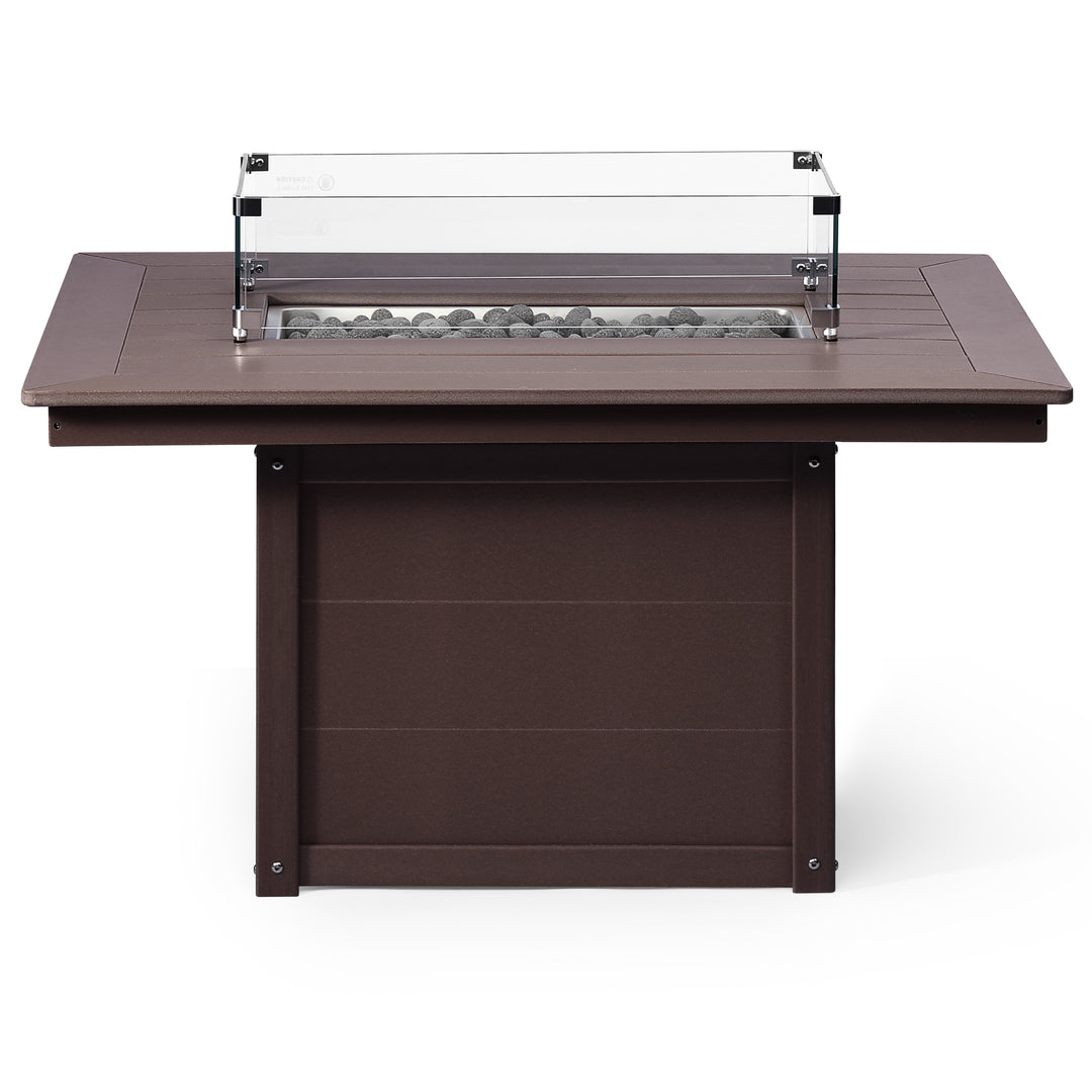 Helios 46" Modern Outdoor 55,000 BTU Patio Gas Propane Rectangle Deck Fire Pit Table