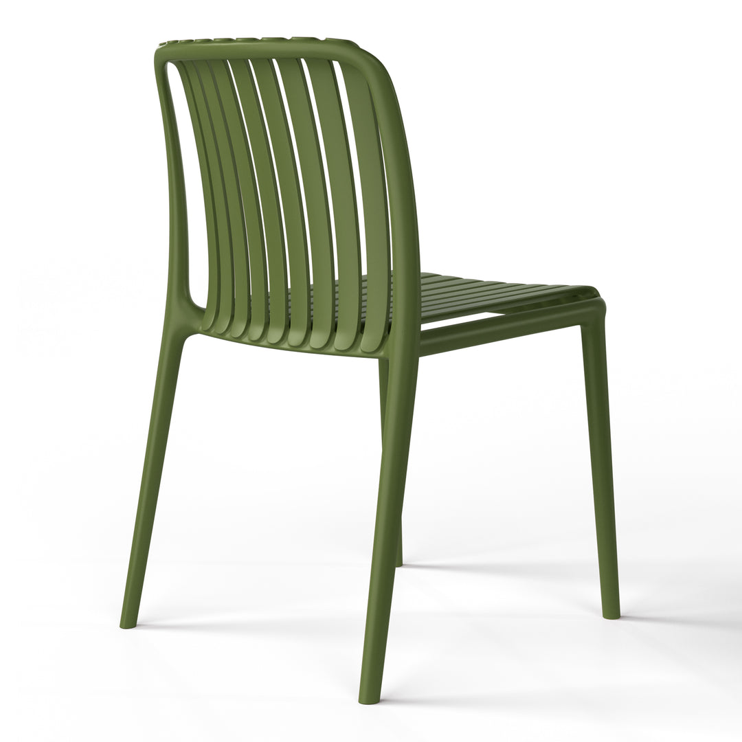 Playa Outdoor Stackable Polypropylene Plastic Dining Side Chairs (Set of 2)