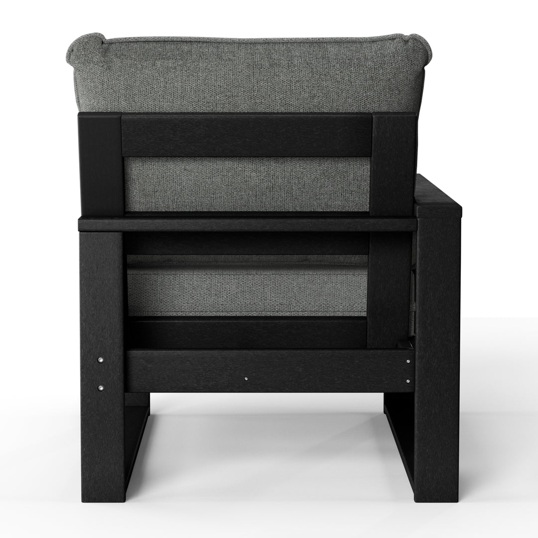 Outdoor HDPE Left Arm Sectional Patio Corner Club Chair with Patio Cushions
