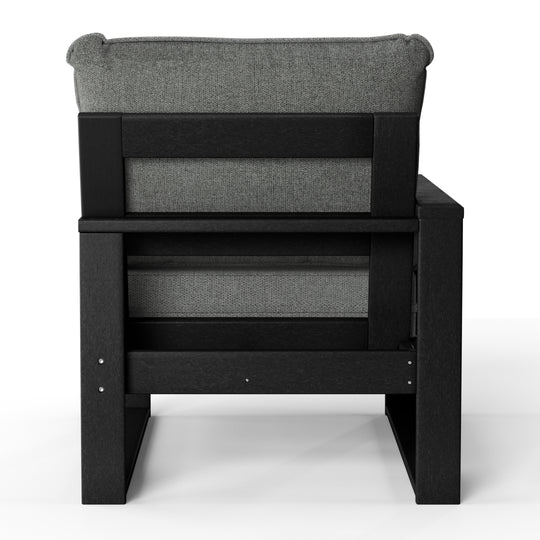 Outdoor HDPE Left Arm Sectional Patio Corner Club Chair with Patio Cushions
