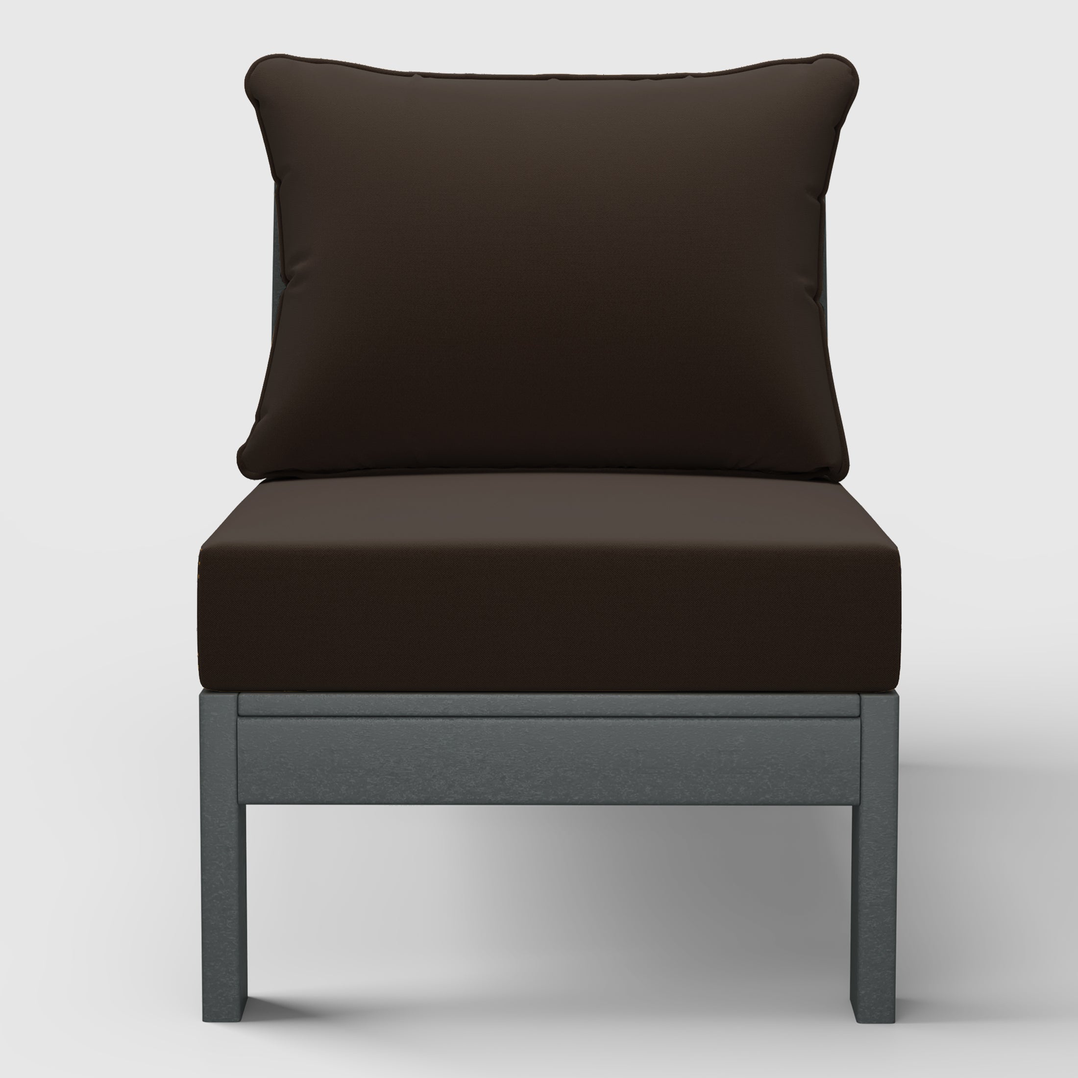 Avalon Outdoor HDPE Deep Seating Modular Armless Patio Chair with Patio Cushions