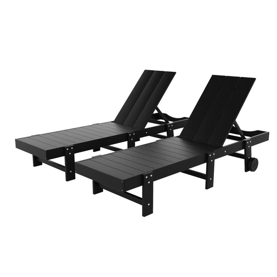 Ashore Modern Poly Reclining Chaise Lounge With Wheels