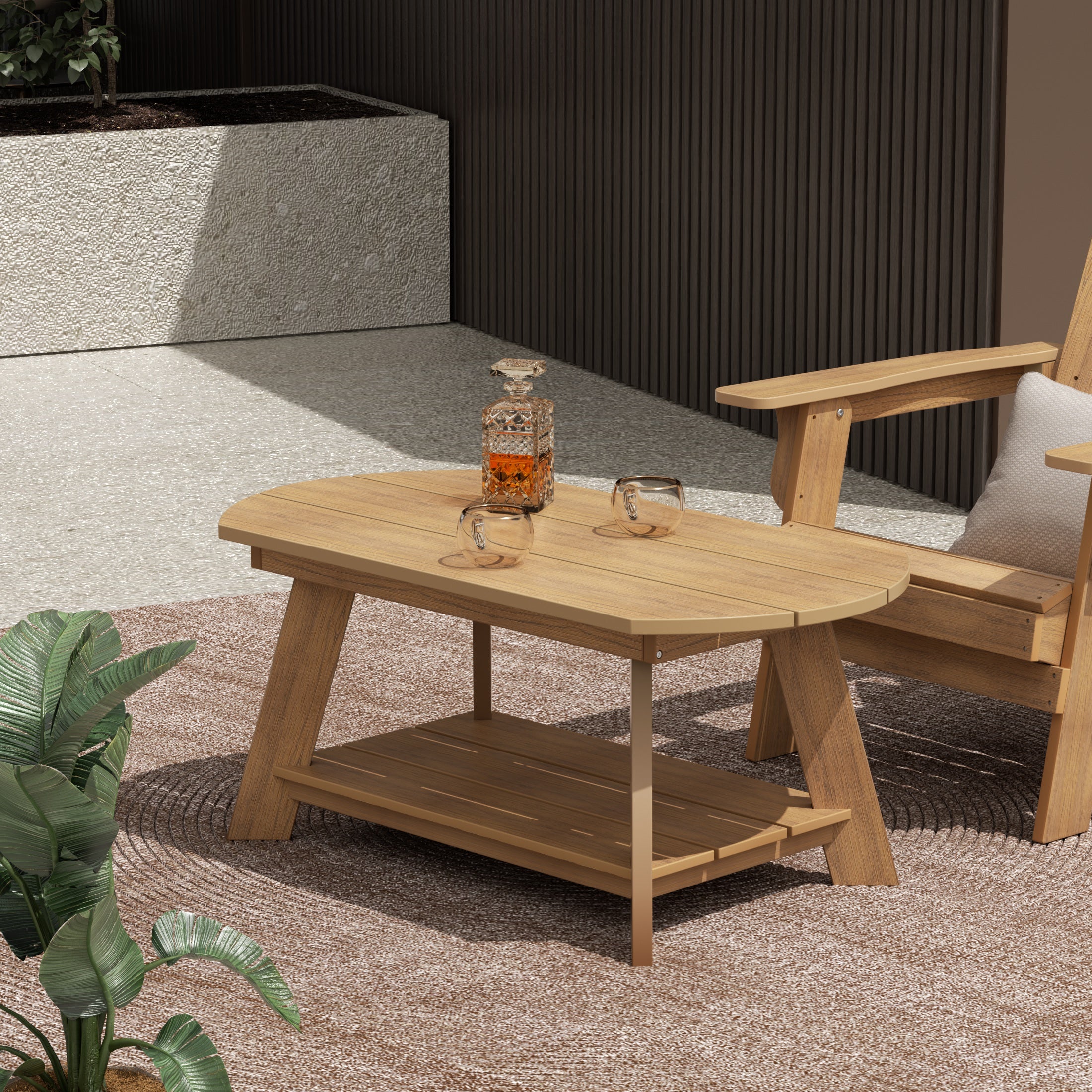 Tuscany Outdoor Patio All-weather Modern Coffee Table