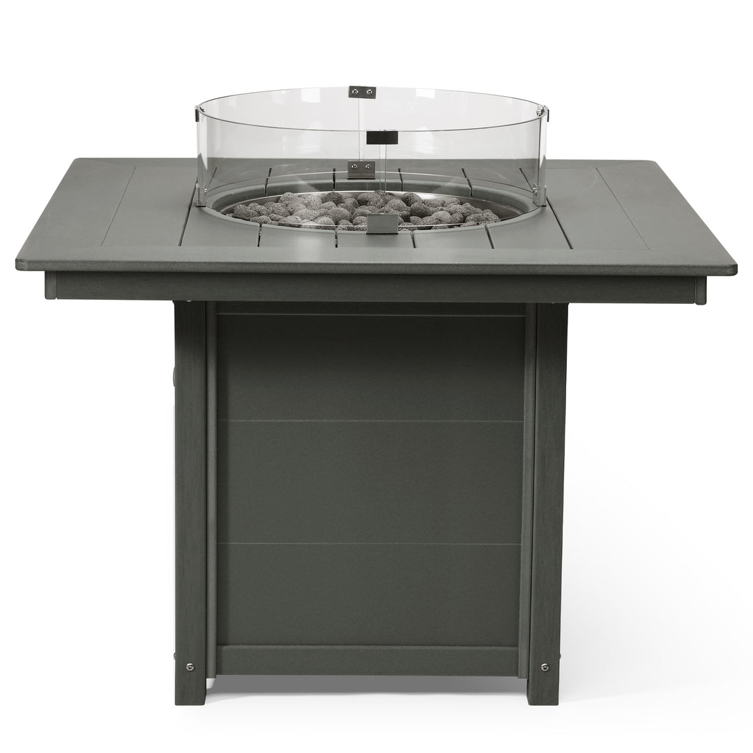 Helios Modern Outdoor Patio Propane 42" Square Fire Pit Table