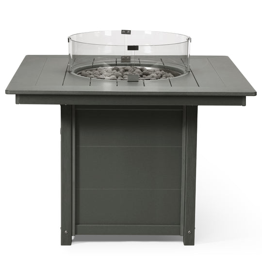 Helios Modern Outdoor Patio Propane 42" Square Fire Pit Table