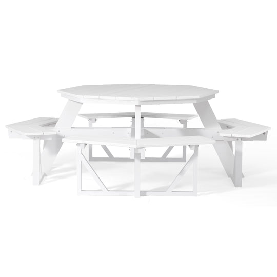 Outdoor 48" HDPE 8-Person Patio Octagon Picnic Table