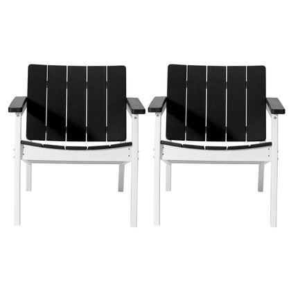 Pacifica Outdoor HDPE Modern Patio Club Armchairs (Set of 2)
