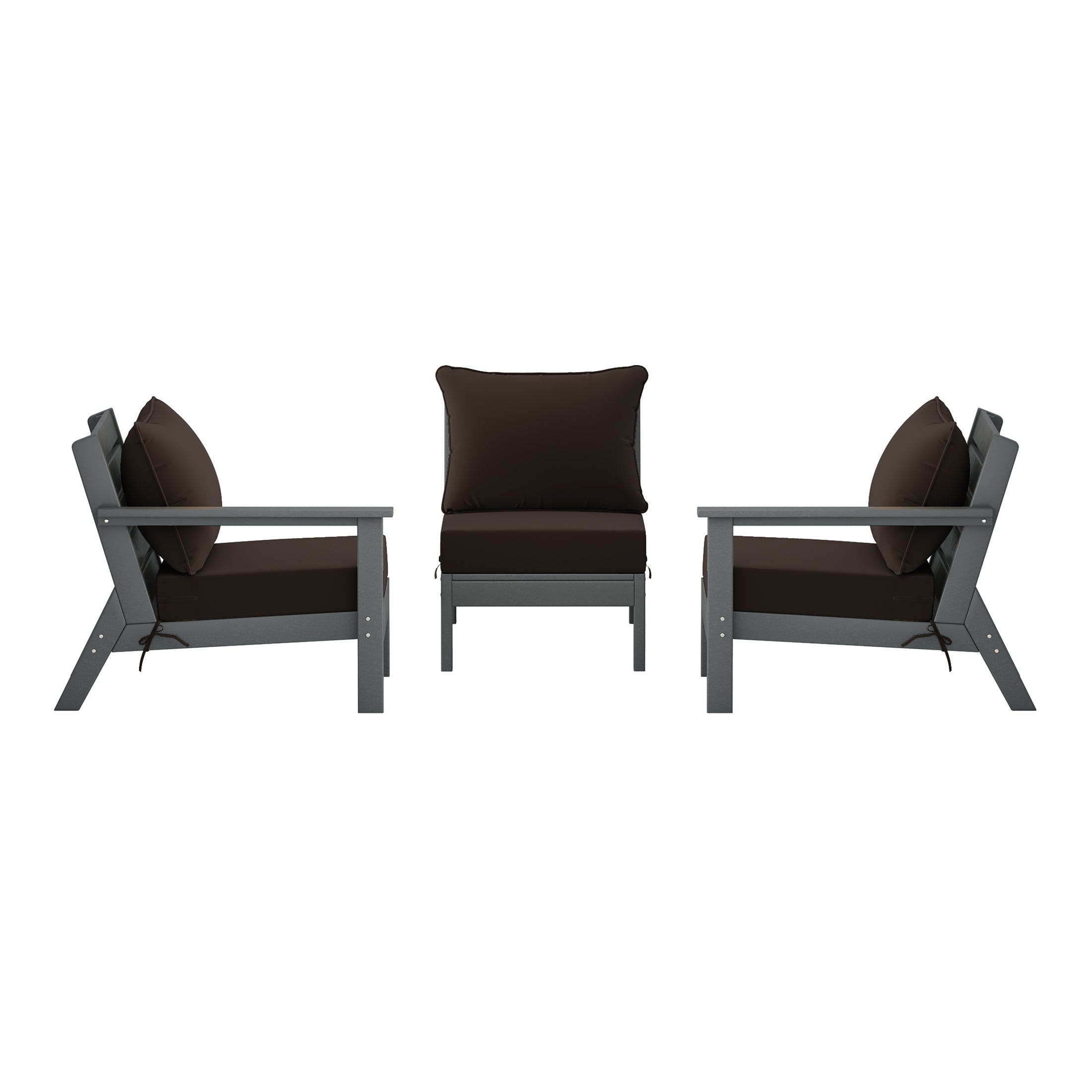 Avalon Outdoor Patio HDPE Sectional Sofa with Patio Cushions