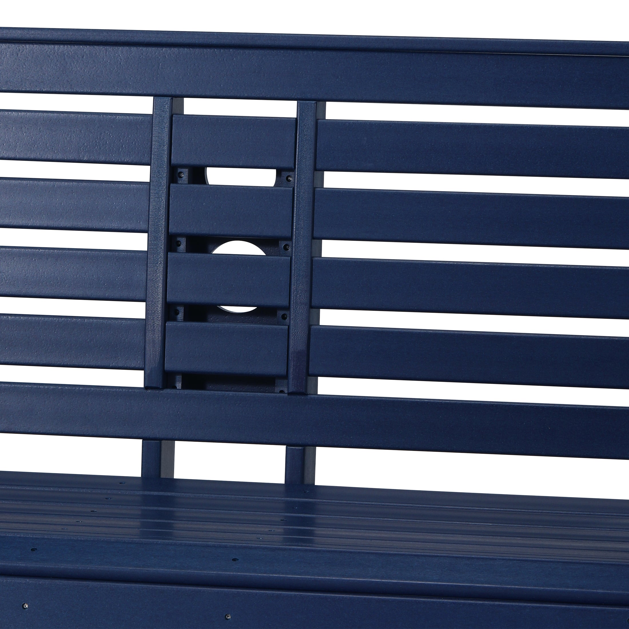 St Charles Outdoor HDPE 54" Front Hanging Porch Swing Bench With Cupholders