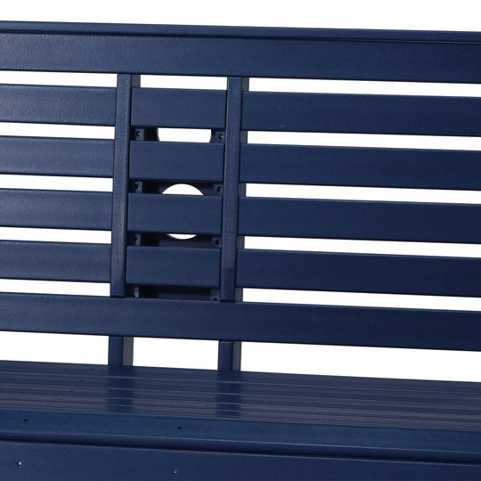 St Charles Outdoor HDPE 54" Front Hanging Porch Swing Bench With Cupholders