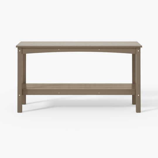 Malibu 55" Outdoor Patio HDPE Adirondack 2-Tier Shelf Console Table