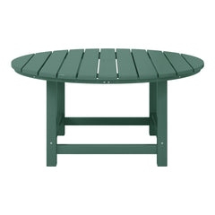 Malibu Low Outdoor HDPE Round Patio Coffee Table