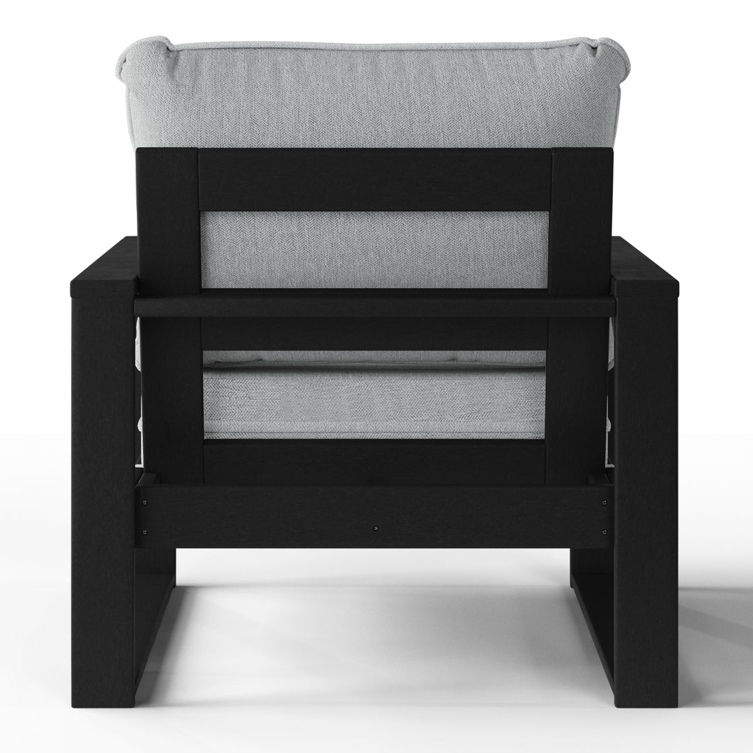 Outdoor Modern HDPE Patio Club Chair with Waterproof Deep Seat Cushions