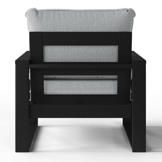 Outdoor Modern HDPE Patio Club Chair with Waterproof Deep Seat Cushions