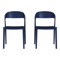 Playa Outdoor Modern Stackable Plastic Patio Bistro Dining Side Chairs (Set of 2)