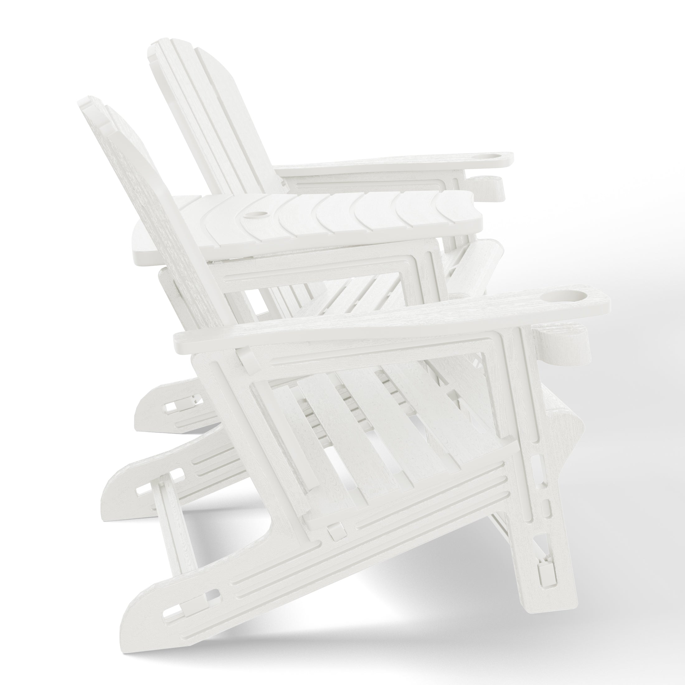 Azura Outdoor HDPE Adirondack Chairs With Connecting Table Tray (Set of 2)