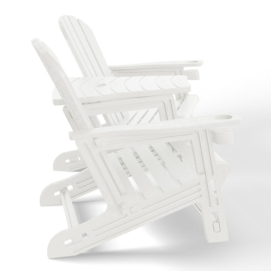 Azura Outdoor HDPE Adirondack Chairs With Connecting Table Tray (Set of 2)