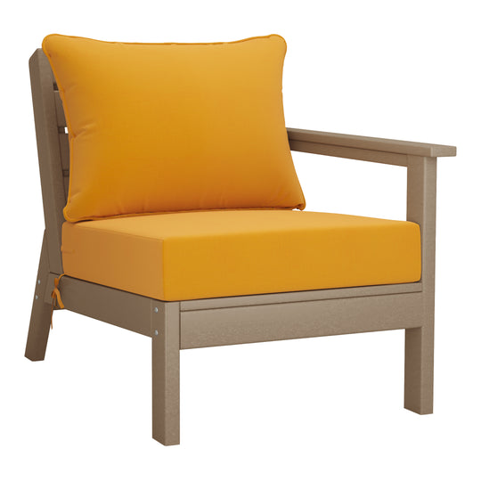 Avalon Outdoor Patio HDPE Sectional Sofa with Patio Cushions