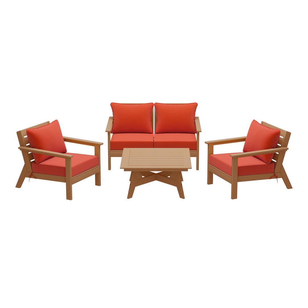Avalon Outdoor 5-Piece Modular Sectional Patio Furniture Sofa Set