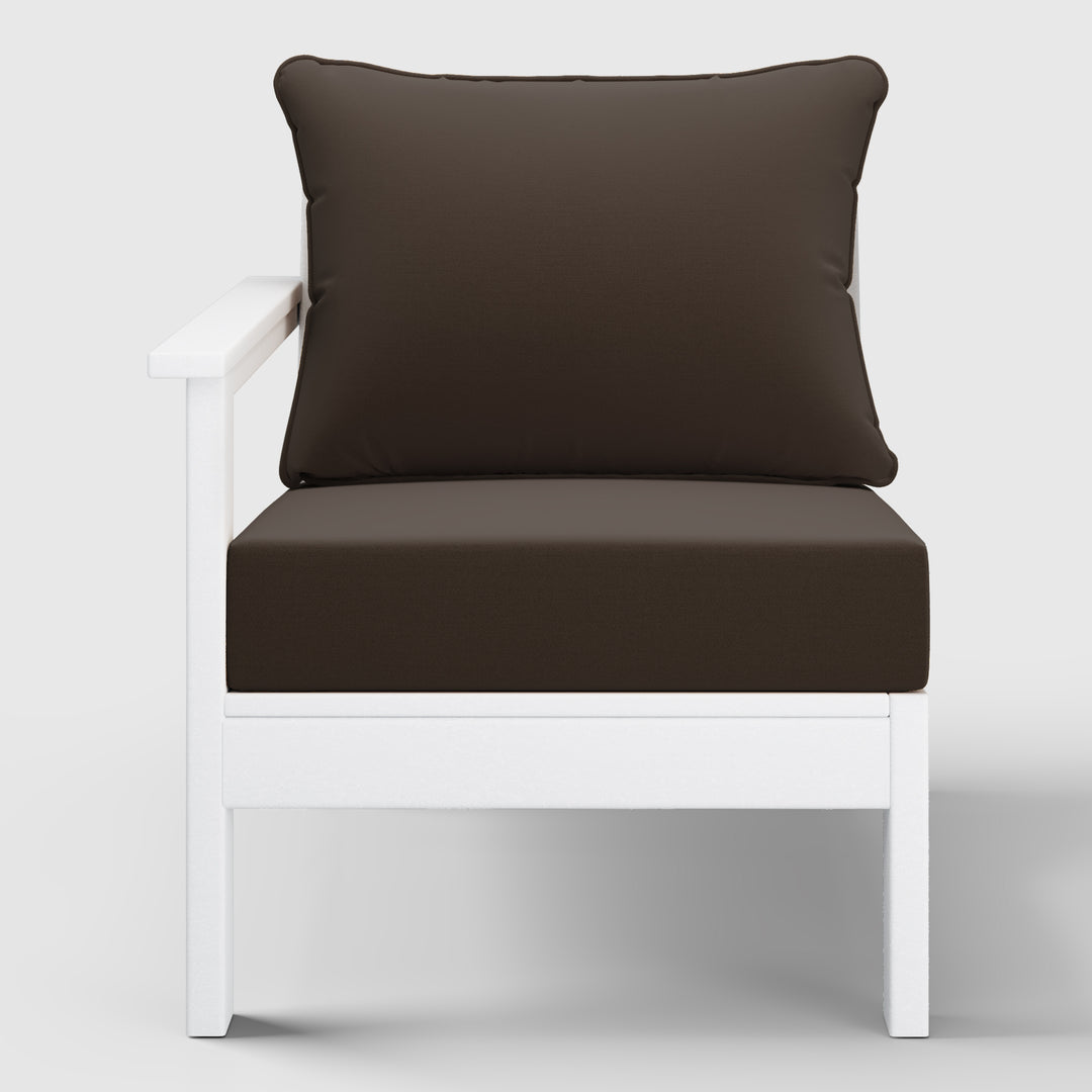 Avalon Outdoor Patio HDPE Left Arm Sectional Corner Club Chair with Patio Cushions