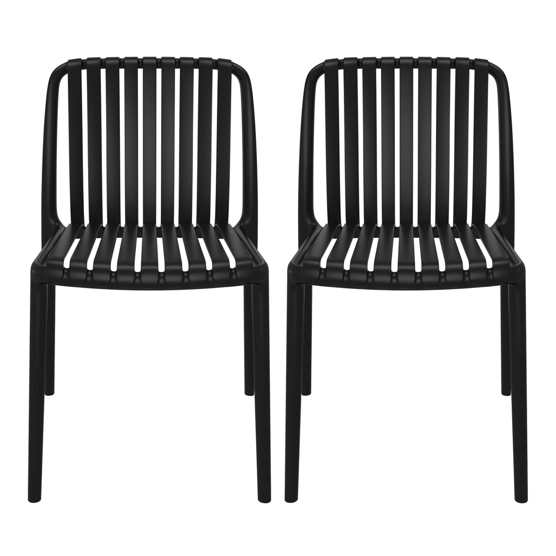 Playa Outdoor Stackable Polypropylene Plastic Dining Side Chairs (Set of 2)