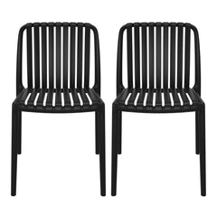 Playa Outdoor Stackable Polypropylene Plastic Dining Side Chairs (Set of 2)