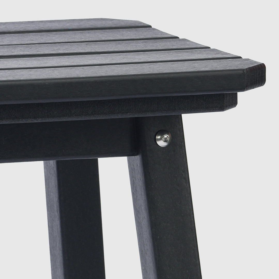 Malibu 24" HDPE Outdoor Patio Counter High Backless Square Bar Stool