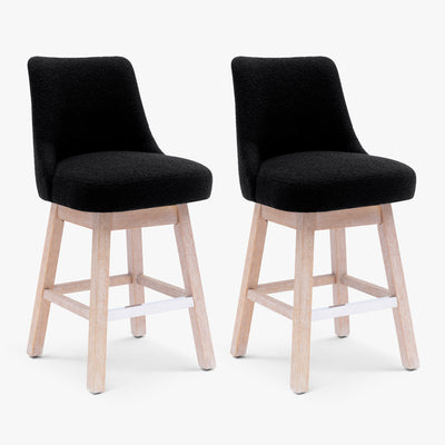 Genevieve 26" Upholstered Swivel Counter Height Bar Stools (Set of 2)