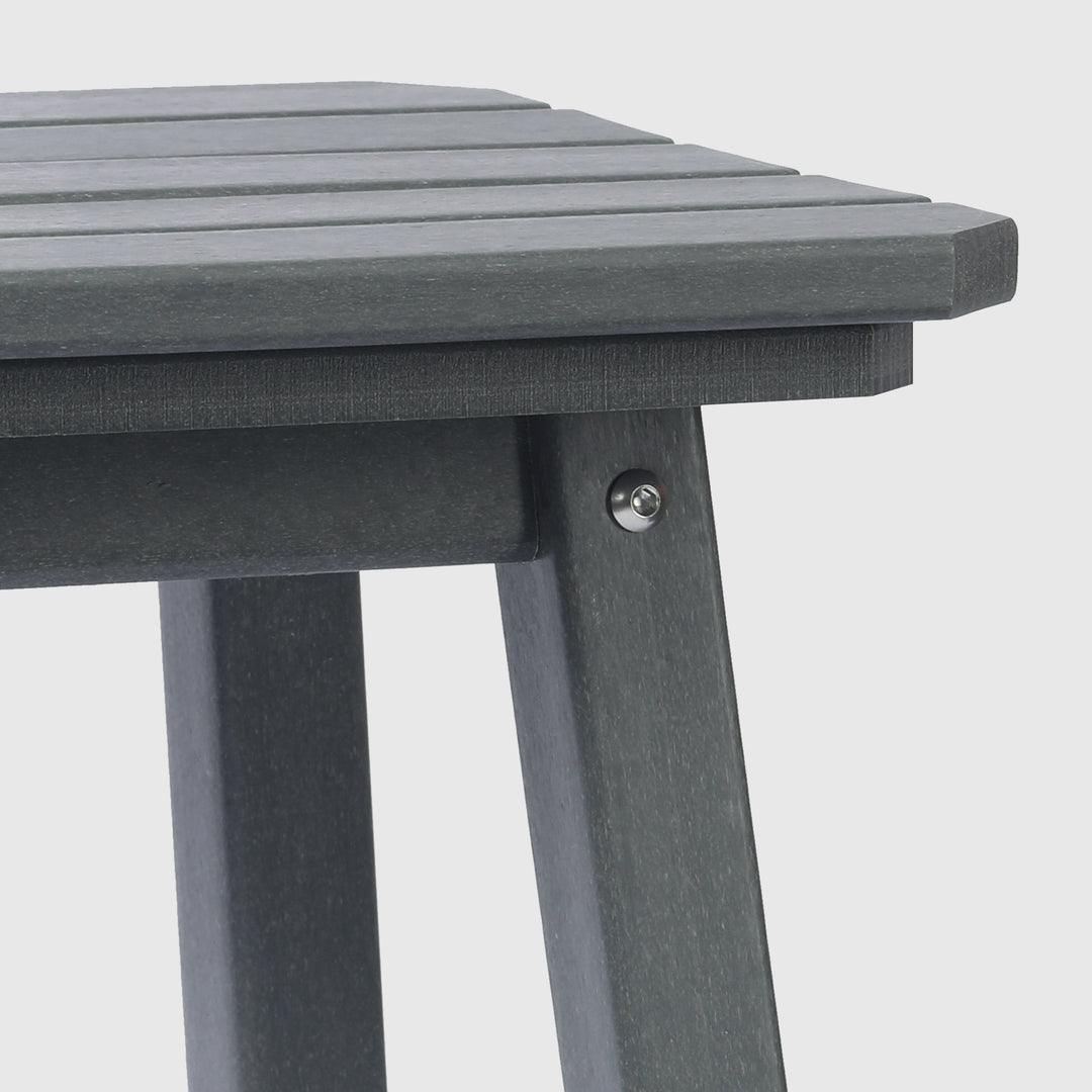 Malibu 24" HDPE Outdoor Patio Counter High Backless Square Bar Stool