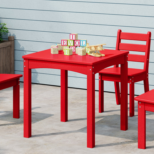 Treehouse Kids 24" Wide HDPE Plastic Childrens Square Dinner Table