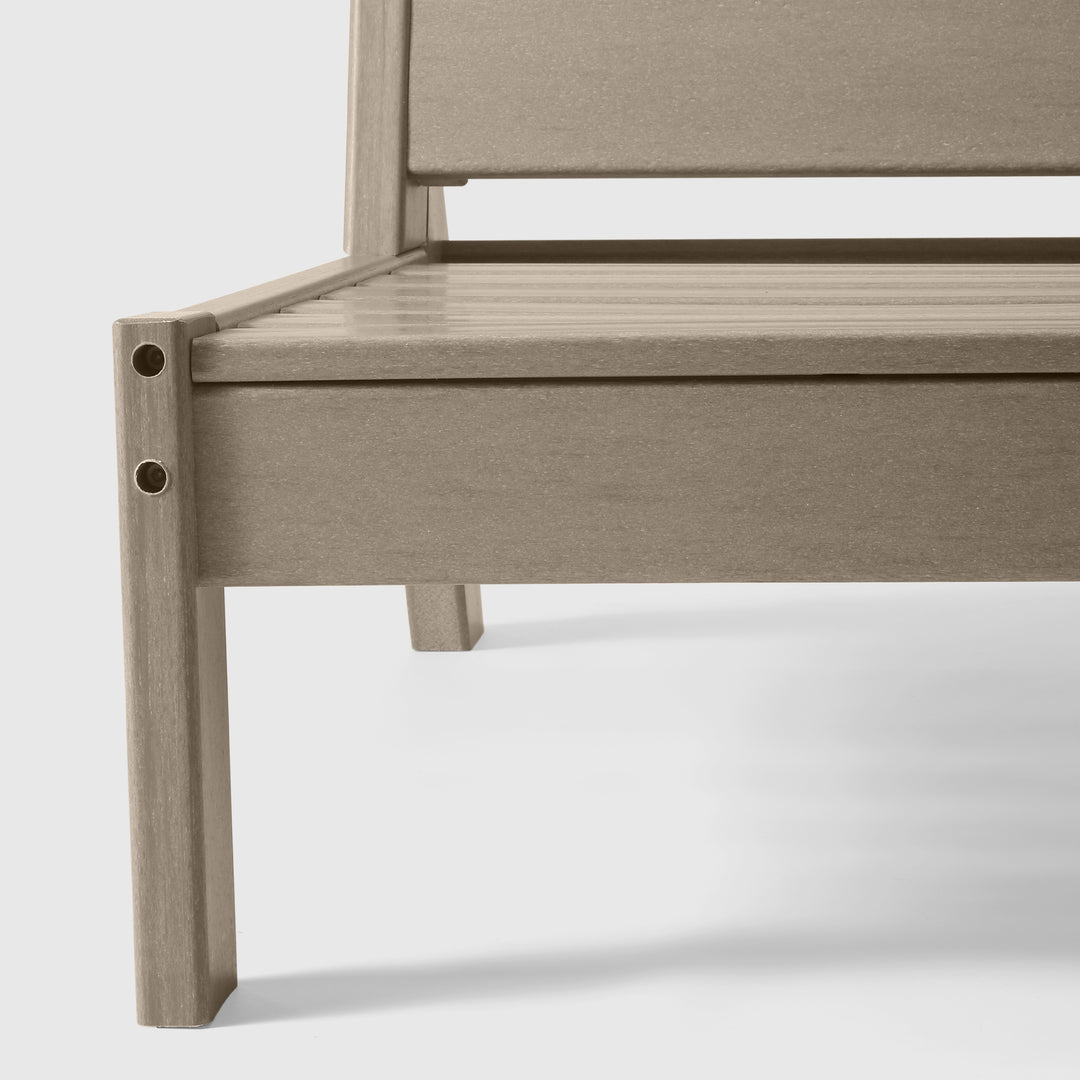 Avalon Outdoor HDPE Deep Seating Modular Armless Patio Chair with Patio Cushions