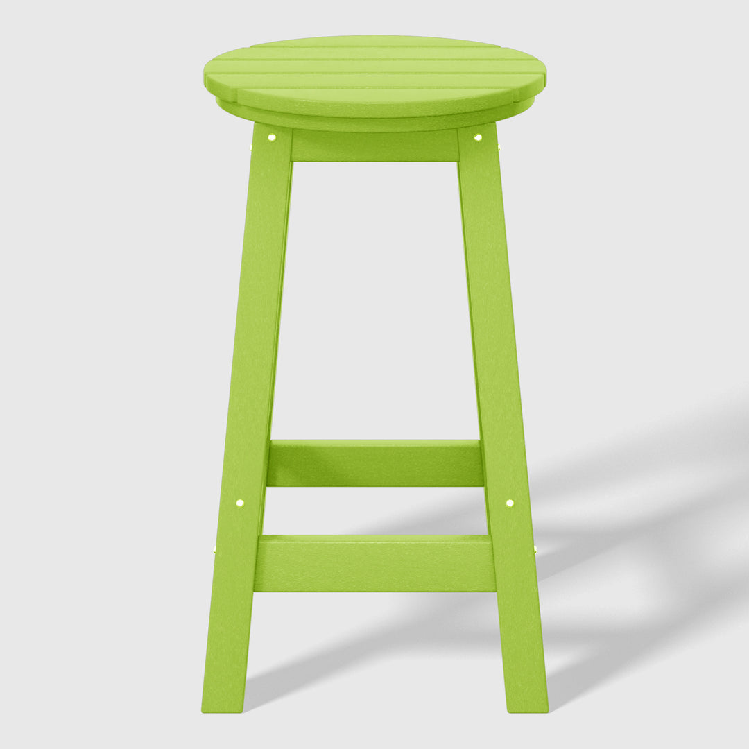 Malibu 24" HDPE Outdoor Patio Round Counter Height Bar Stool Set of 2