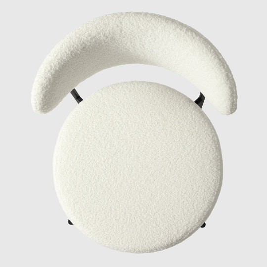 Alexandria Mid-Century Modern Upholstered Sherpa Round Dining Chairs (Set of 6)