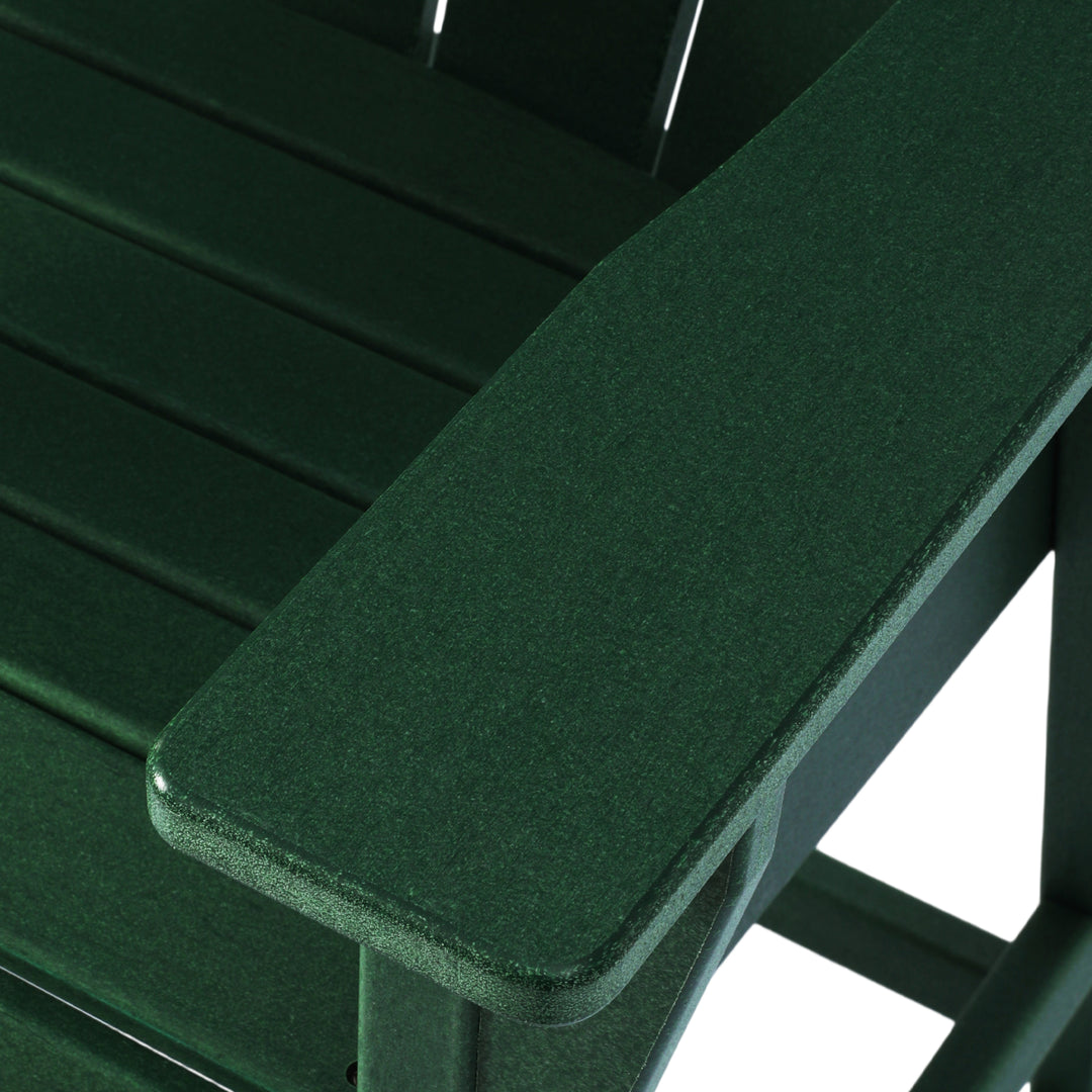 Malibu Outdoor HDPE  Tall Adirondack Counter Height Bar Chair With Cup Holder
