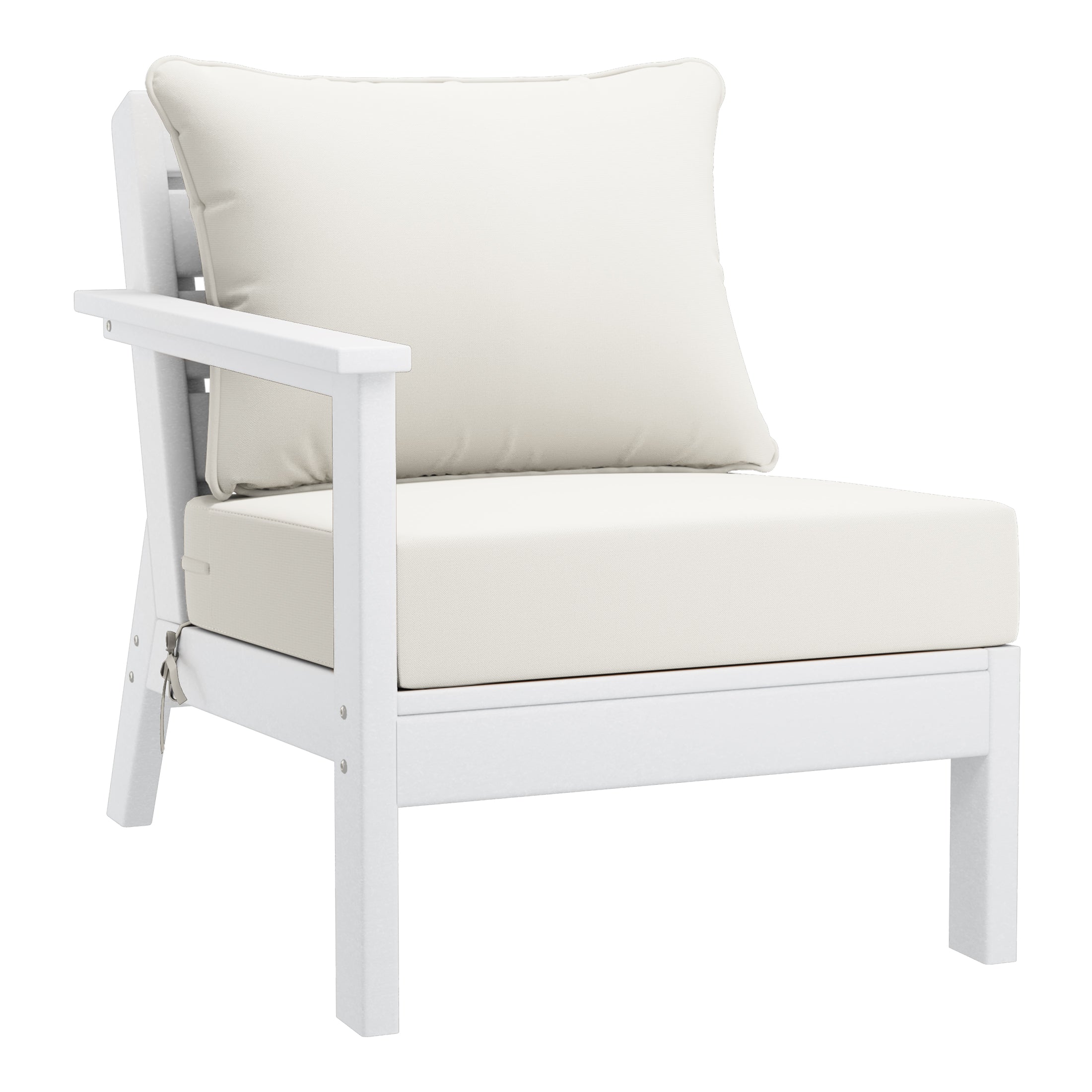 Avalon Outdoor 6-Piece Modular Sectional Patio Furniture Sofa Set in White Frame