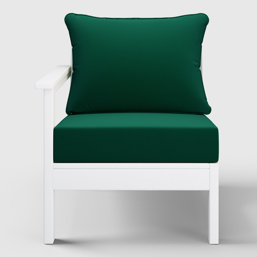 Avalon Outdoor Patio HDPE Left Arm Sectional Corner Club Chair with Patio Cushions
