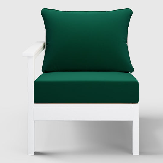 Avalon Outdoor Patio HDPE Left Arm Sectional Corner Club Chair with Patio Cushions