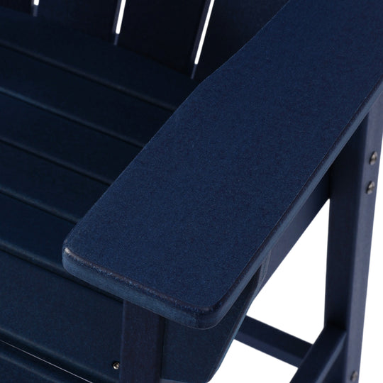 Malibu Outdoor HDPE Tall Adirondack Bar Height Chair With Cup Holder
