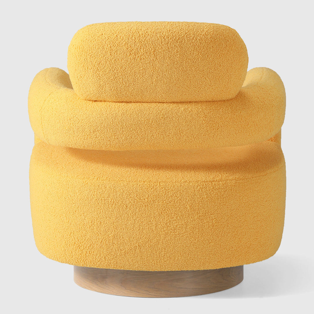 Alexandria Mid-Century Modern Sherpa Swivel Barrel Accent Chair