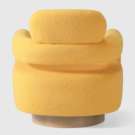 Alexandria Mid-Century Modern Sherpa Swivel Barrel Accent Chair