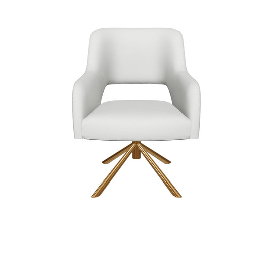 Genevieve Mid-Century Modern Wide Boucle Swivel Vanity Chair