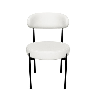 Alexandria Mid-Century Modern Upholstered Sherpa Round Dining Chairs (Set of 2)