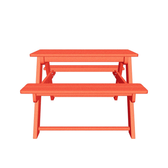 Malibu Outdoor Patio Kids HDPE Plastic Picnic Bench Table