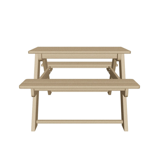 Malibu Outdoor Patio Kids HDPE Plastic Picnic Bench Table