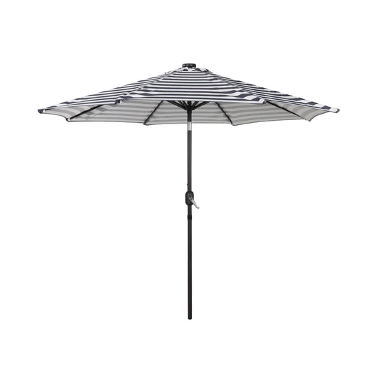 Cyrus 9 ft. Patio Solar Power LED Market Umbrella with Concrete Weight Base